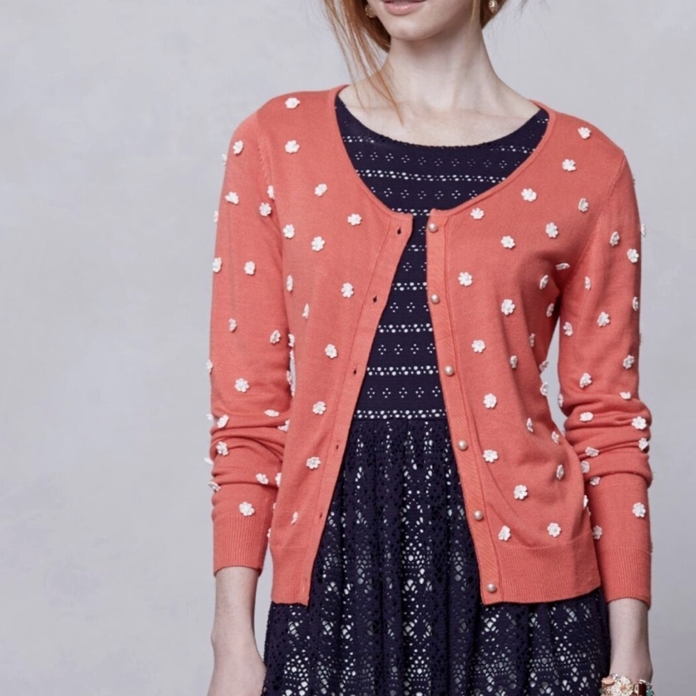 Darling Coral Floral Cardigan